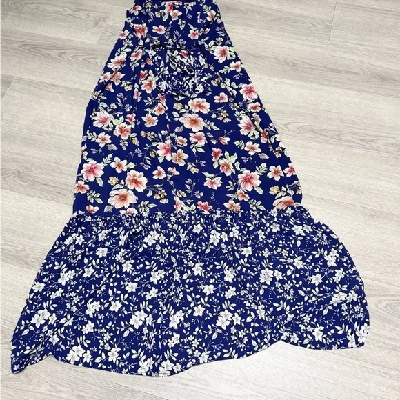 Studio B Summer Dress Blue Long Floral NWT XL - Picture 9 of 13